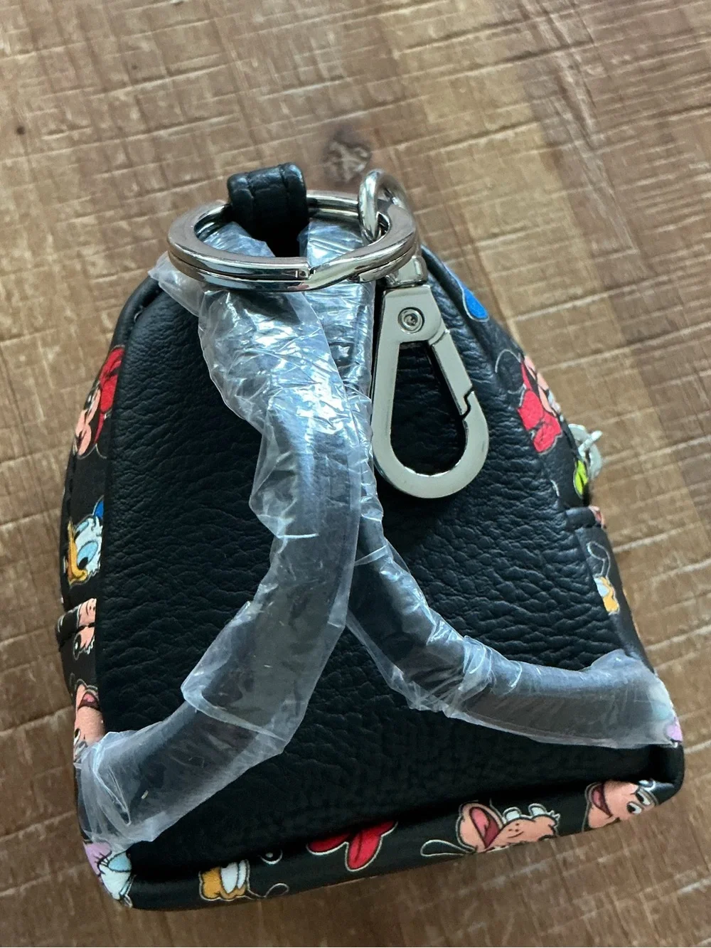 Loungefly Black Mini Coin Purse with Multicolor Disney Faces
